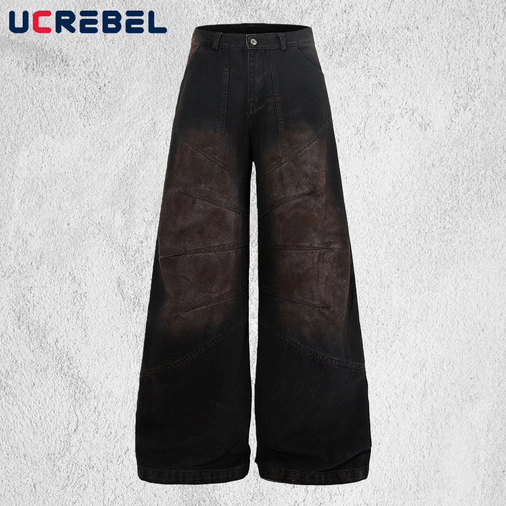 Spliced Washed Distressed Jeans Mens Multi-Pocket Retro High Street Wide Leg Baggy Straight Denim Pants Man
Spliced Washed Distressed Jeans Mens Multi-Pocket Retro High Street Wide Leg Baggy Straight Denim Pants Man