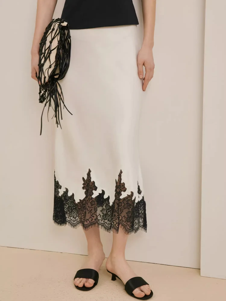 2025 Summer New Lace Patchwork Satin Midi Skirt High-Quality Elegant Skirt for Women Daily Office & Vacation Wear
2025 Summer New Lace Patchwork Satin Midi Skirt High-Quality Elegant Skirt for Women Daily Office & Vacation Wear