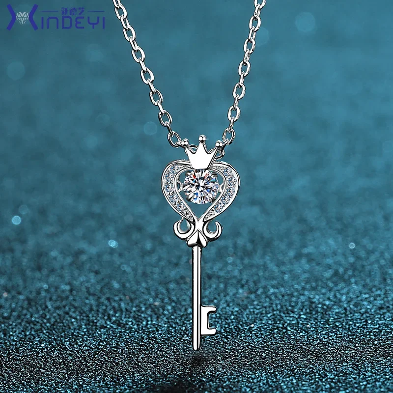 0.4ct Moissanite Key Shaped Charm Necklace S925 Silver Plated Platinum Fashion Pendant Necklet Jewelry for Women Men
0.4ct Moissanite Key Shaped Charm Necklace S925 Silver Plated Platinum Fashion Pendant Necklet Jewelry for Women Men