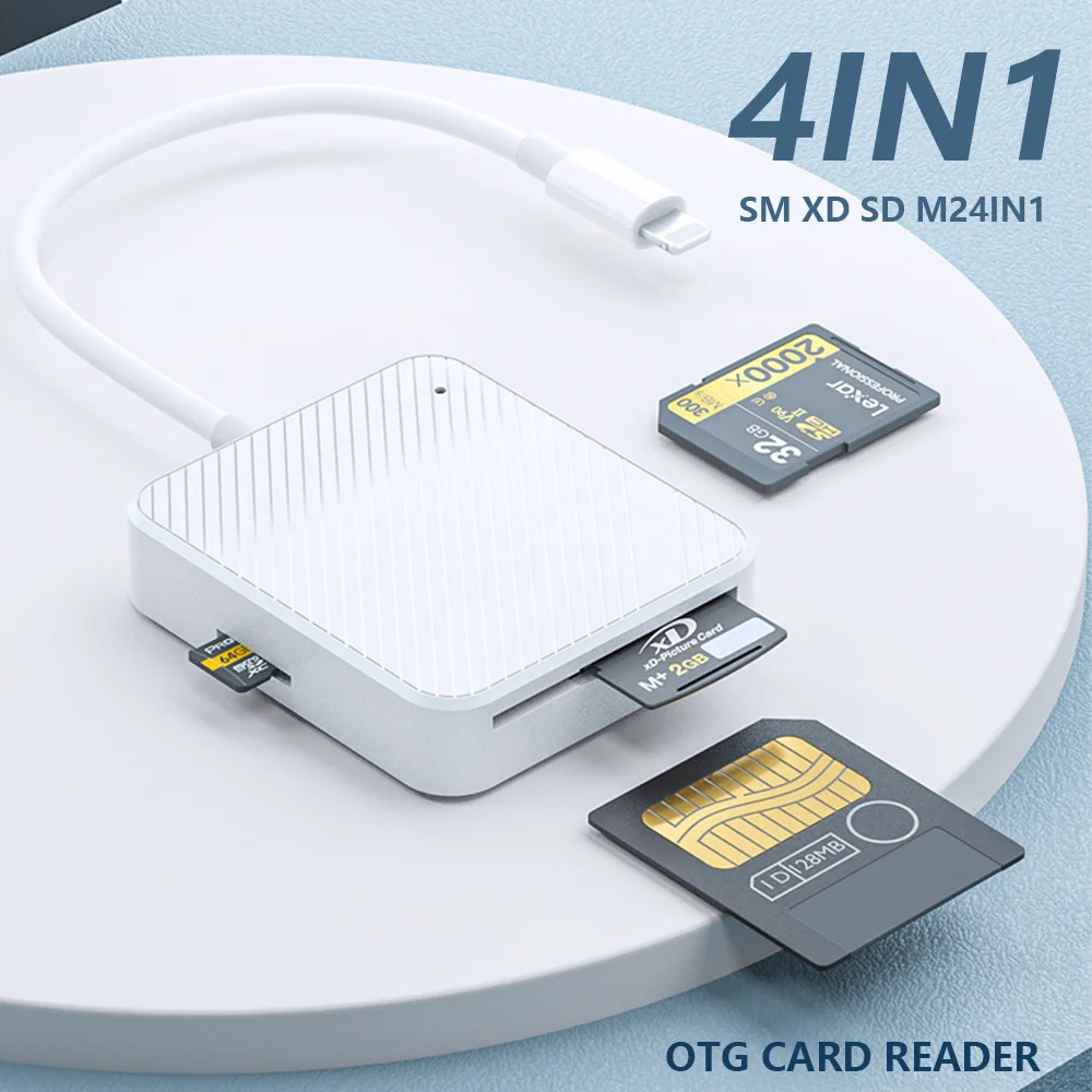 Адаптер для чтения карт памяти 4 в 1, Type C Lightning Smart Media OTG M2 SD SM XD, кард-ридер для Android, аксессуары для мобильных телефонов
Адаптер для чтения карт памяти 4 в 1, Type C Lightning Smart Media OTG M2 SD SM XD, кард-ридер для Android, аксессуары для мобильных телефонов