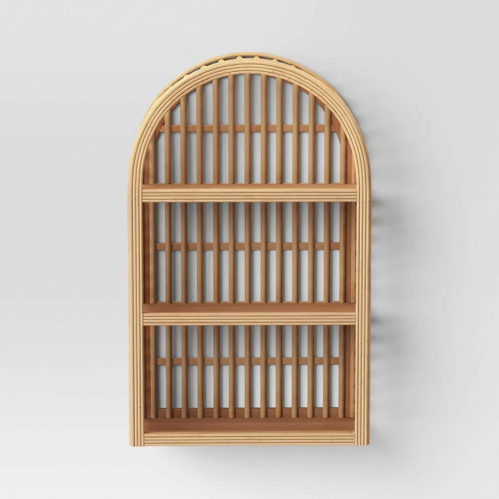 Rattan Arched Wall Shelf,3 Tier Boho Wall Mounted Shelf,Decorative Wicker Floating Shelf for Bathroom Living room Home Decor
Rattan Arched Wall Shelf,3 Tier Boho Wall Mounted Shelf,Decorative Wicker Floating Shelf for Bathroom Living room Home Decor