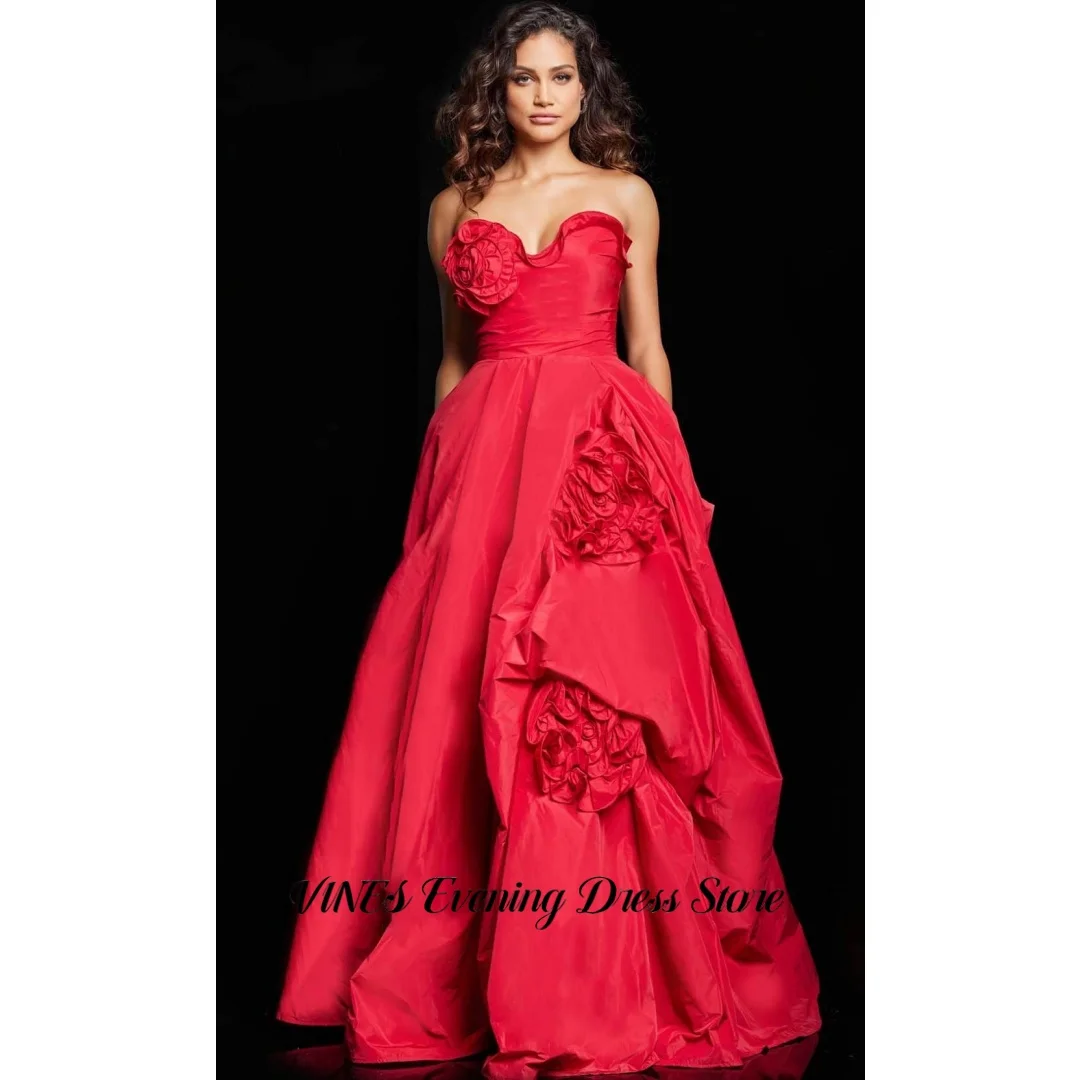 VINES Red Prom Dress Strapless Sweetheart with 3D Floral Evening Dress Floor Length Formal Gown For Women Coloors Customized
VINES Red Prom Dress Strapless Sweetheart with 3D Floral Evening Dress Floor Length Formal Gown For Women Coloors Customized