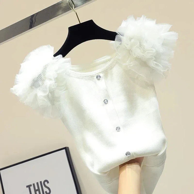 Summer New Ice Silk Knitted Short Sleeve T-shirt for Women Slim Solid Youth Korean All-match Tops Sweet Fashion Cute Clothing
Summer New Ice Silk Knitted Short Sleeve T-shirt for Women Slim Solid Youth Korean All-match Tops Sweet Fashion Cute Clothing