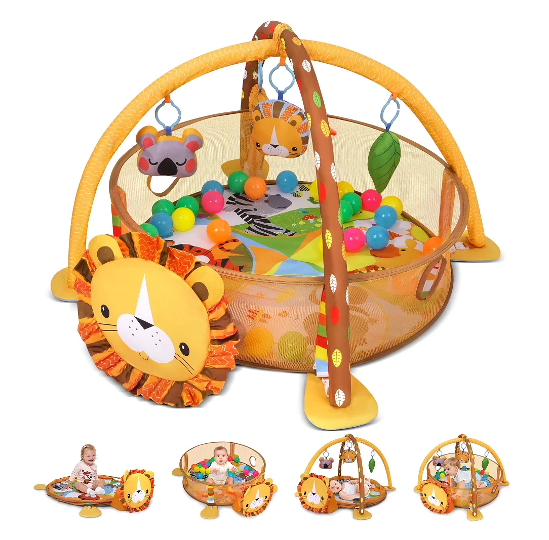 Baby Play Mat, 3 in 1 Baby Play Gym Activity Mat, with Hanging Toys and Ocean Balls, for Infants Toddlers
Baby Play Mat, 3 in 1 Baby Play Gym Activity Mat, with Hanging Toys and Ocean Balls, for Infants Toddlers