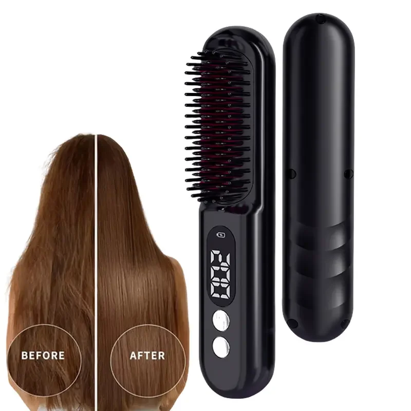 Portable Electric LCD Ceramic Heating Straight Hair Comb Wireless Negative Ion Styling Tool Rechargeable Straightening Brush
Portable Electric LCD Ceramic Heating Straight Hair Comb Wireless Negative Ion Styling Tool Rechargeable Straightening Brush