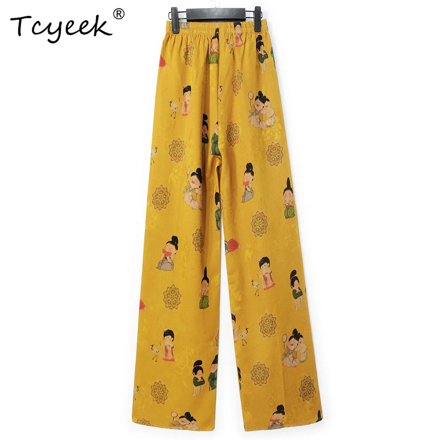 Tcyeek, элегантные широкие брюки из водяного марлевого шелка, женские жаккардовые брюки со средней талией, свободные брюки в стиле ретро, новинка лета B45699QM
Tcyeek, элегантные широкие брюки из водяного марлевого шелка, женские жаккардовые брюки со средней талией, свободные брюки в стиле ретро, новинка лета B45699QM