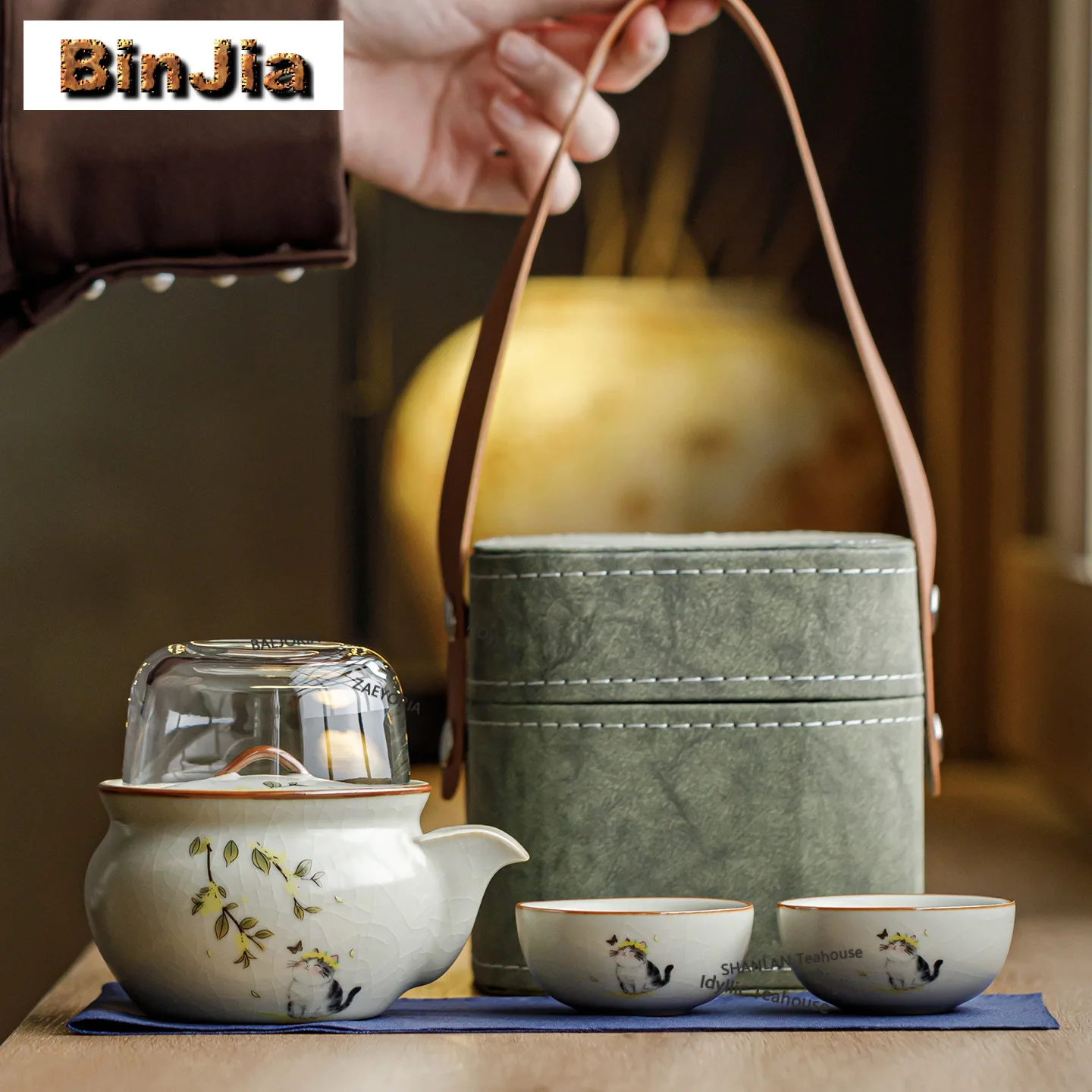 Beige Ru Kiln Cat Travel Tea Set Kit Retro 1 Pot 3 Cups Tea Brewing Organizer Portable Picnic Tote Bag Tea Services Accessories
Beige Ru Kiln Cat Travel Tea Set Kit Retro 1 Pot 3 Cups Tea Brewing Organizer Portable Picnic Tote Bag Tea Services Accessories