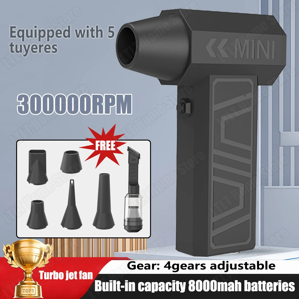 Turbo Jet Blower 300000RPM Powerful Air Blower Brushless Motor Turbo Fan Wind Speed 52m/s 8000mAh Souffleur Air Puissant
Turbo Jet Blower 300000RPM Powerful Air Blower Brushless Motor Turbo Fan Wind Speed 52m/s 8000mAh Souffleur Air Puissant