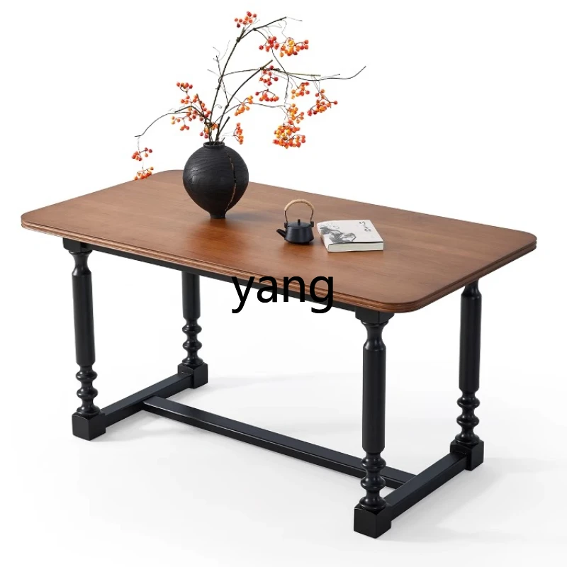 LMM solid wood dining table household small apartment rectangular American retro dining table chair
LMM solid wood dining table household small apartment rectangular American retro dining table chair