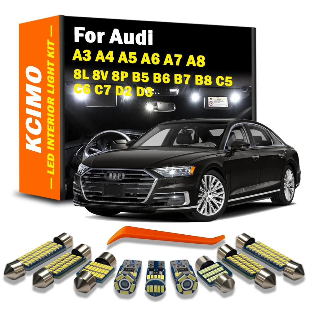Kcimo Canbus LED Interior Light Kit for Audi A3 8L 8V 8P A4 B5 B6 B7 B8 A5 A6 C5 C6 C7 A7 A8 D2 D3 Map Dome Trunk Lights
Kcimo Canbus LED Interior Light Kit for Audi A3 8L 8V 8P A4 B5 B6 B7 B8 A5 A6 C5 C6 C7 A7 A8 D2 D3 Map Dome Trunk Lights