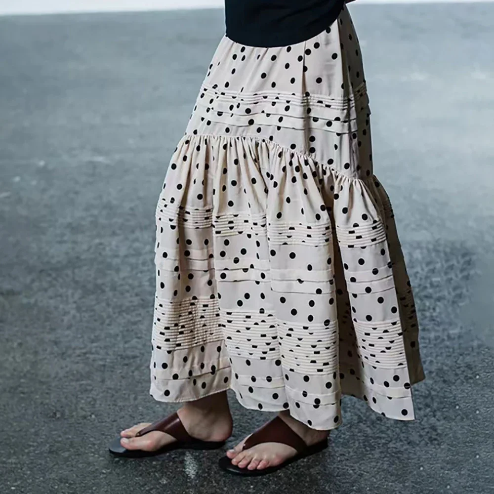 Cotton Blend Women's Skirt Y2k Fashion Dot Printing Splicing Pleated High Waist Straight Skirt 2025 Summer New
Cotton Blend Women's Skirt Y2k Fashion Dot Printing Splicing Pleated High Waist Straight Skirt 2025 Summer New