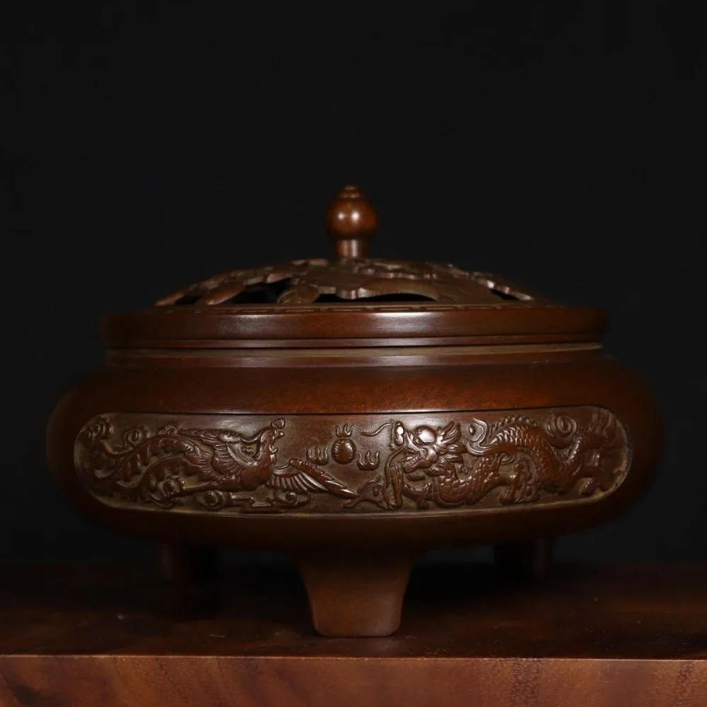Extra-Large Three-Legged Dragon-and-Phoenix Auspicious Lotus-Patterned Incense Burner with Conical Tower Design
Extra-Large Three-Legged Dragon-and-Phoenix Auspicious Lotus-Patterned Incense Burner with Conical Tower Design