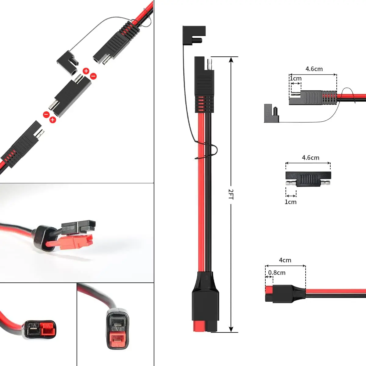 12AWG Anderson Connector to SAE Extension Cable with SAE Polarity Reverse Adapter for Portable Power Station Solar Panel (2FT)
12AWG Anderson Connector to SAE Extension Cable with SAE Polarity Reverse Adapter for Portable Power Station Solar Panel (2FT)