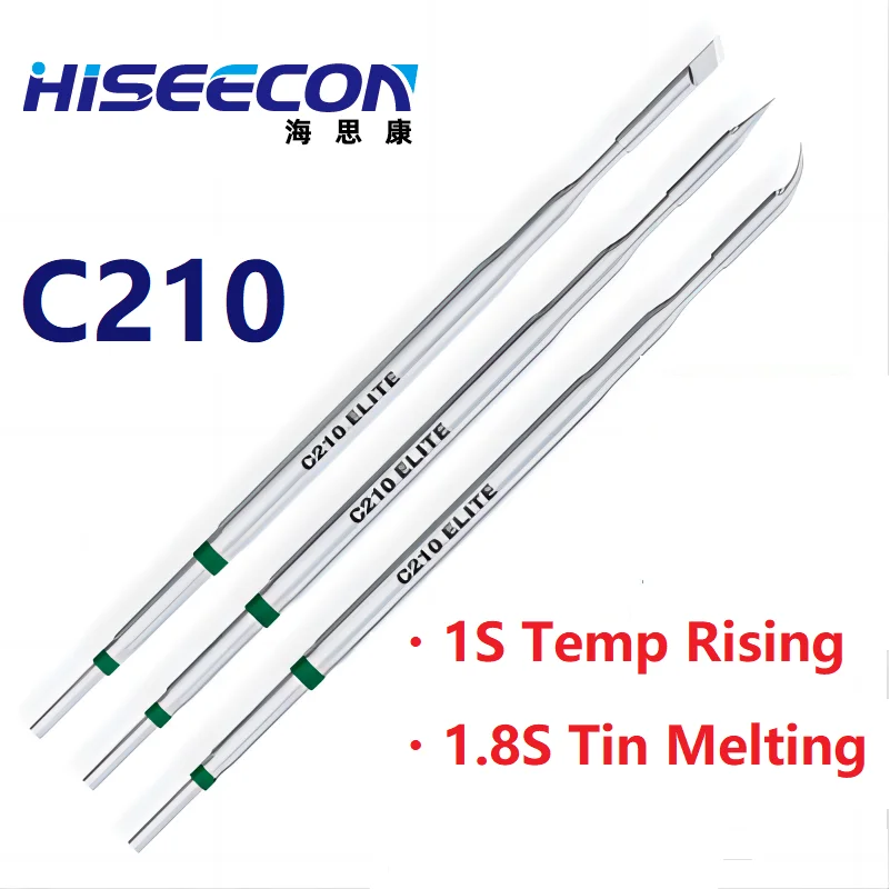 HISEECON Silver C210 Soldering Iron Tips Efficient Heat Conduction Compatible Original JBC Sugon Aifen T210 T26 A9 Station
HISEECON Silver C210 Soldering Iron Tips Efficient Heat Conduction Compatible Original JBC Sugon Aifen T210 T26 A9 Station