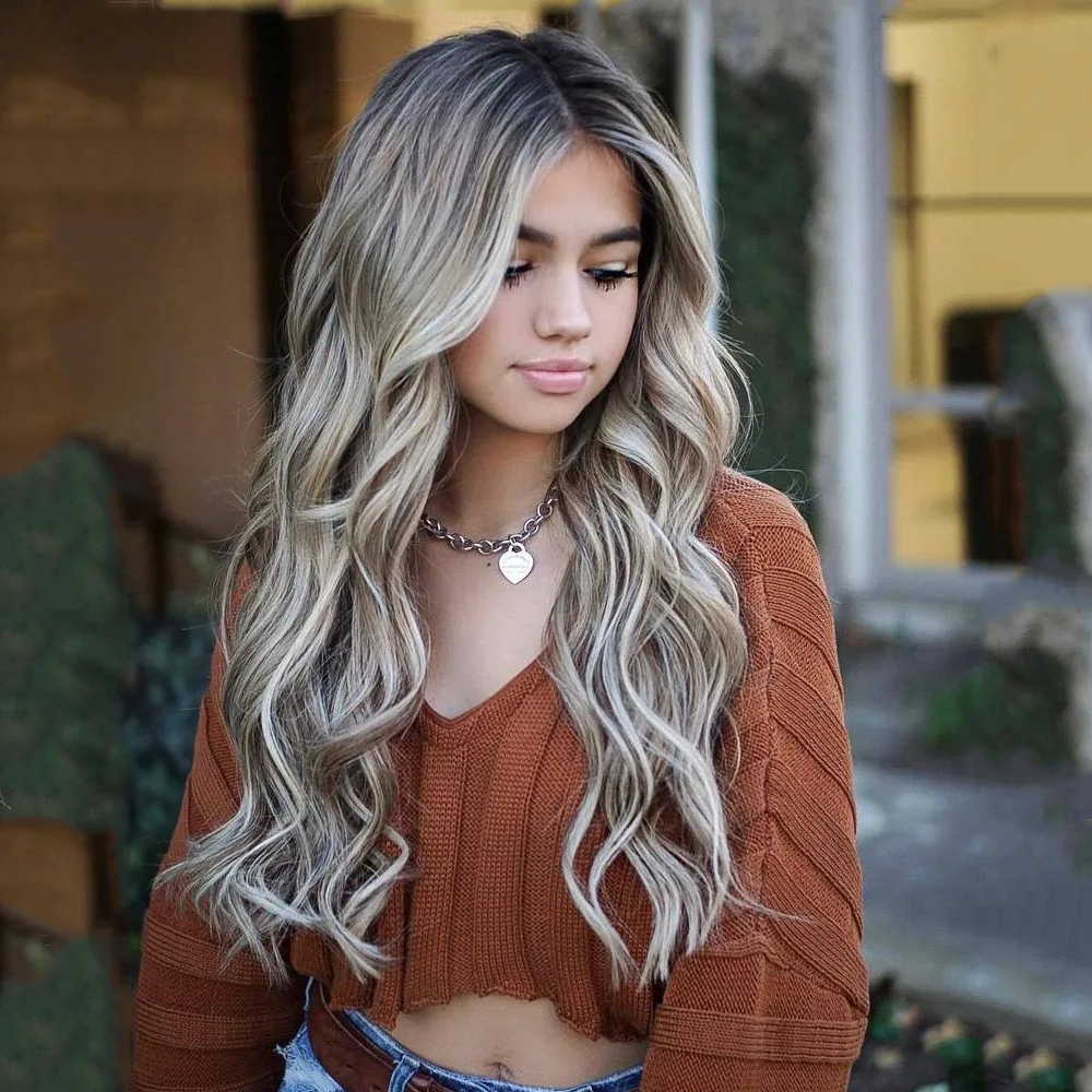 women's synthetic wig high-temperature silk polyester blended gradient color long curly hair heat-resistant net capdaily wear
women's synthetic wig high-temperature silk polyester blended gradient color long curly hair heat-resistant net capdaily wear