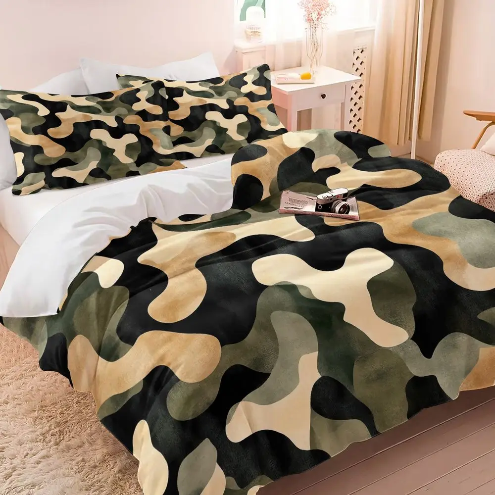 Watercolor Camouflage Print Duvet Cover Set (1 Duvet Cover & 1/2 Pillowcase) Soft Breathable Bedding Set for Modern Bedroom Deco
Watercolor Camouflage Print Duvet Cover Set (1 Duvet Cover & 1/2 Pillowcase) Soft Breathable Bedding Set for Modern Bedroom Deco