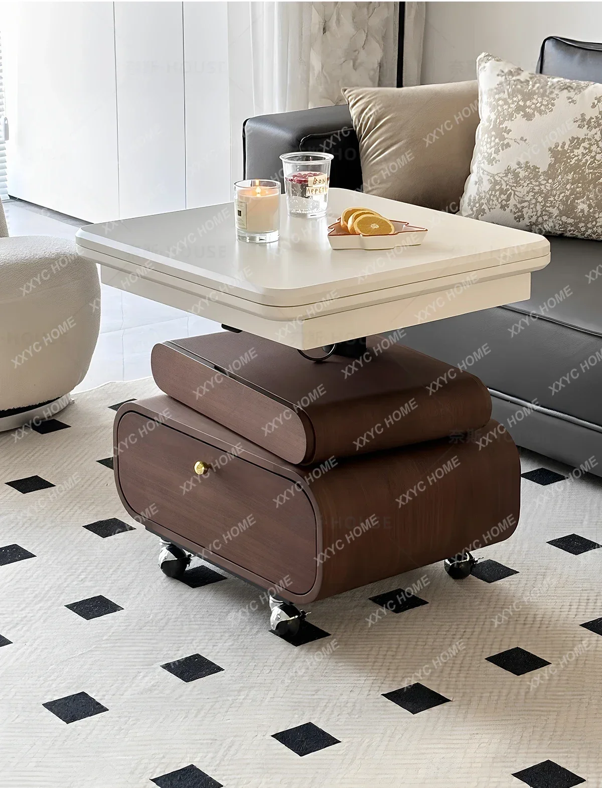 Hmedieval style solid wood folding coffee table cart household liftable movable side tableEsmt163
Hmedieval style solid wood folding coffee table cart household liftable movable side tableEsmt163