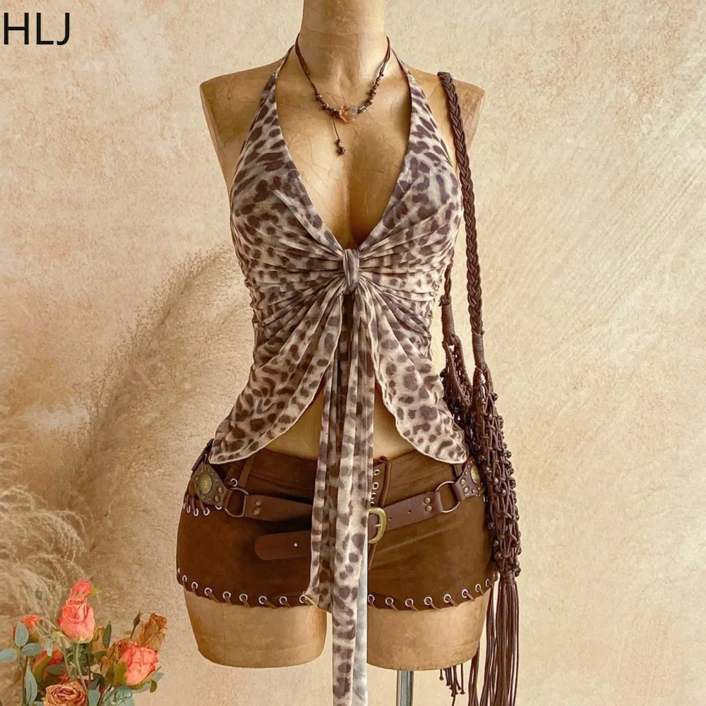 HLJ Y2K Sexy Leopard Print Patchwork Bodycon T-shirt for Women Halter Mesh Tie Up Crop Top for Women Summer Streetwear Clubwear
HLJ Y2K Sexy Leopard Print Patchwork Bodycon T-shirt for Women Halter Mesh Tie Up Crop Top for Women Summer Streetwear Clubwear