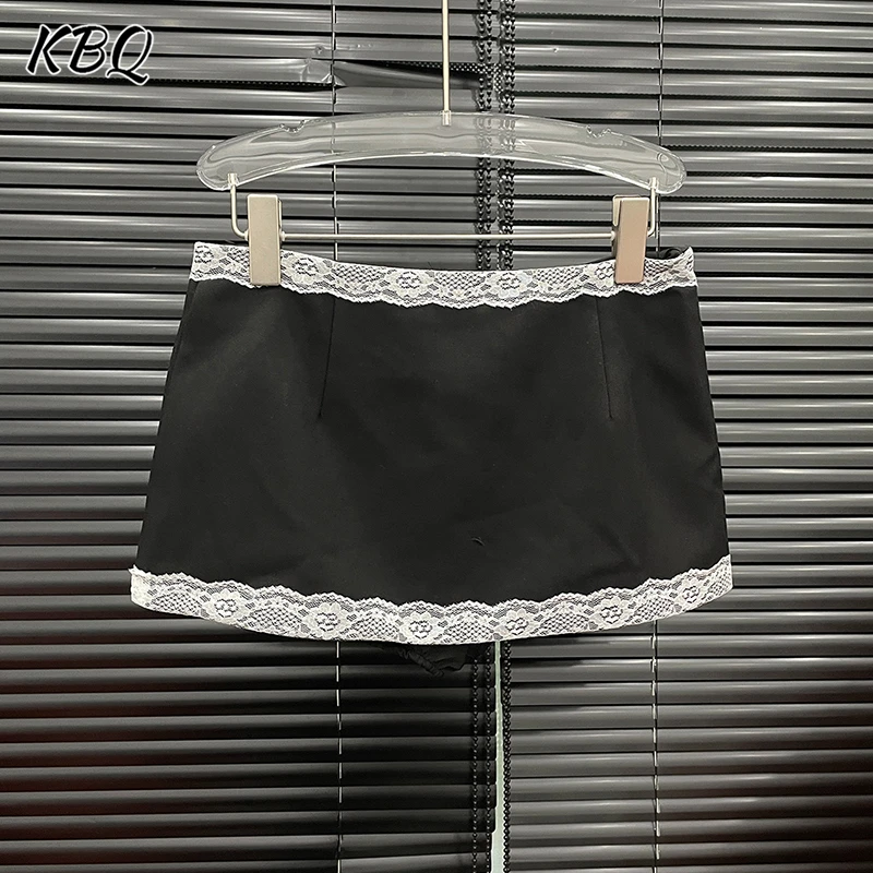 KBQ Solid Spliced Lace Elegant Chic Short Skirts For Women High Waist Design Sense Temperament Skirt Female Fashion Style New
KBQ Solid Spliced Lace Elegant Chic Short Skirts For Women High Waist Design Sense Temperament Skirt Female Fashion Style New
