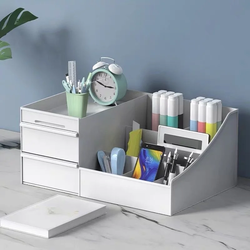1pc Multi-functional desktop storage box with double drawers, large-capacity desktop storage case, office stationery storage box
1pc Multi-functional desktop storage box with double drawers, large-capacity desktop storage case, office stationery storage box