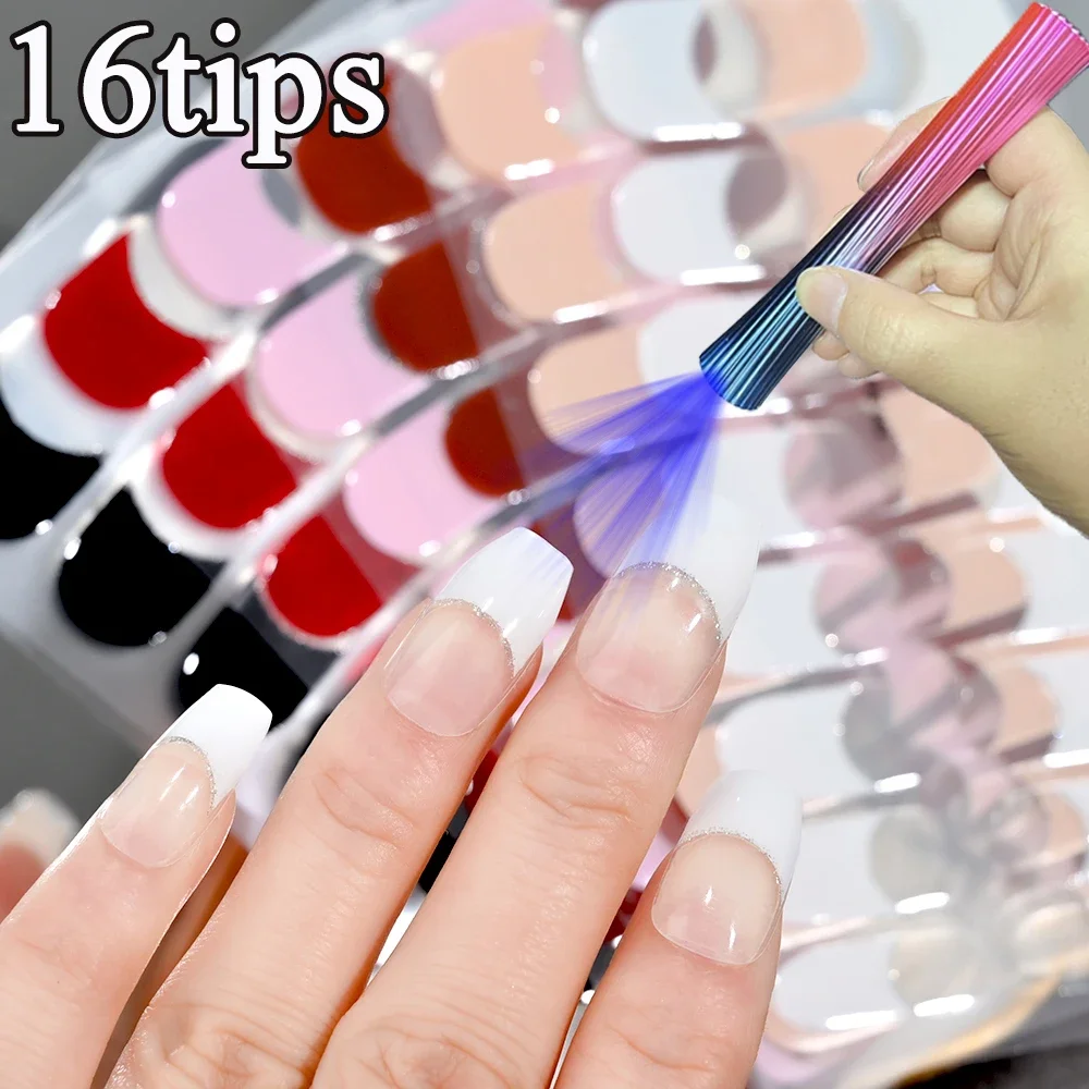 16pcs French White/Black Glitter Semi-cured Gel Nail Stickers Long-acting Waterproof LED Lamp UV Gel Slider DIY Manicure Decor
16pcs French White/Black Glitter Semi-cured Gel Nail Stickers Long-acting Waterproof LED Lamp UV Gel Slider DIY Manicure Decor