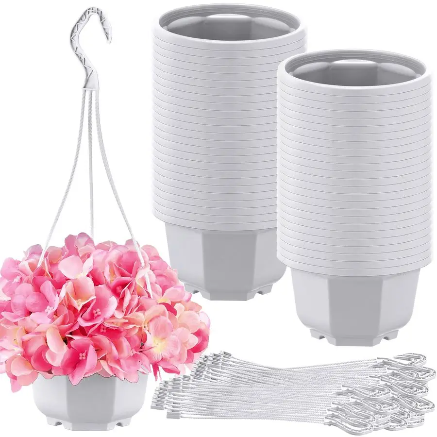 50 Pcs 5.9 inch Plastic Hanging Plant Pots with Hooks Flower Pots Baskets Outdoor Hanging Nursery Planter Holder for Home Garden
50 Pcs 5.9 inch Plastic Hanging Plant Pots with Hooks Flower Pots Baskets Outdoor Hanging Nursery Planter Holder for Home Garden