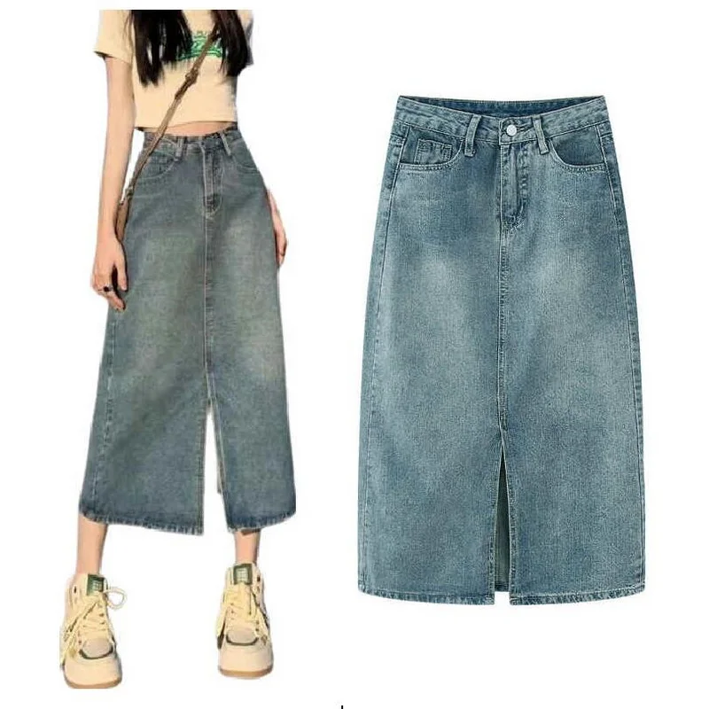 Female Fashion Straight Skirt ,Women's Wrap Jean Skirts, High Waisted Split A-line Denim Skirt
Female Fashion Straight Skirt ,Women's Wrap Jean Skirts, High Waisted Split A-line Denim Skirt
