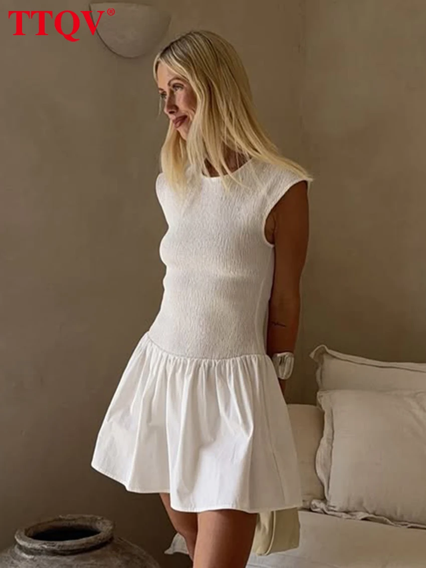TTQV Summer Slim White Women's Dress 2026 Fashion O-Neck Sleeveless Mini Dresses Elegant Classic Solid Female Dress Streetwear
TTQV Summer Slim White Women's Dress 2026 Fashion O-Neck Sleeveless Mini Dresses Elegant Classic Solid Female Dress Streetwear