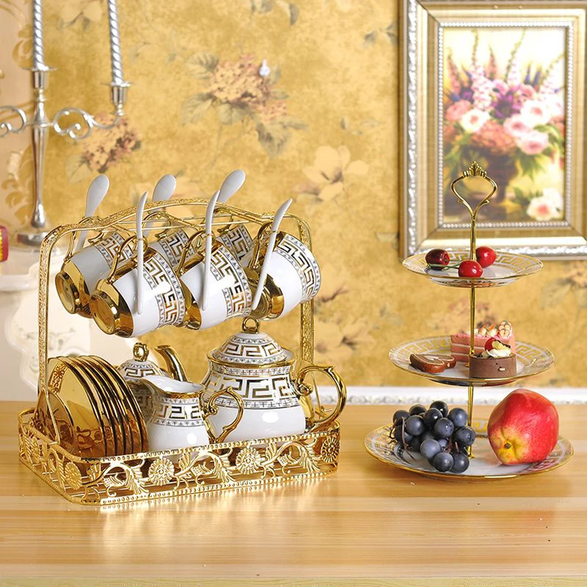 Coffee Cups Set Creative Golden Decal Parrten British Porcelain Tea Set Ceramic Teapot Set Coffee Cup Afternoon Tea Home Decor
Coffee Cups Set Creative Golden Decal Parrten British Porcelain Tea Set Ceramic Teapot Set Coffee Cup Afternoon Tea Home Decor