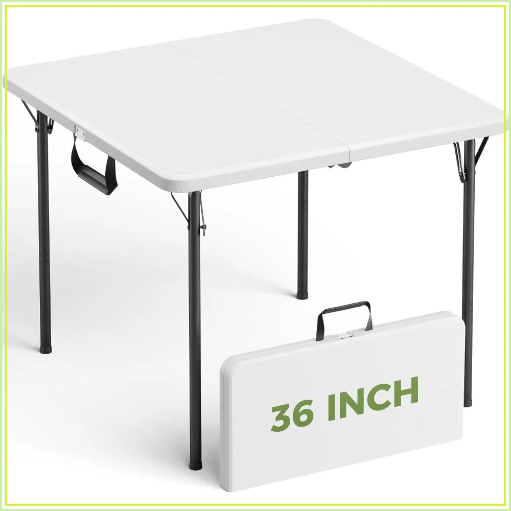 Folding Table, 36 Inch Square Portable Card Table with Carrying Handle, Heavy Duty Fold-in-Half, No Assembly Needed, for Picnic, Camping, Parties, BBQs, Crafting
Folding Table, 36 Inch Square Portable Card Table with Carrying Handle, Heavy Duty Fold-in-Half, No Assembly Needed, for Picnic, Camping, Parties, BBQs, Crafting