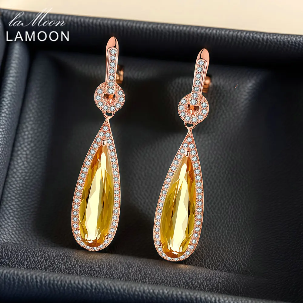 Citrine Gemstone Earring For Women Luxury 925 Sterling Silver 18K Rose Gold Plated Water Drop Fine Jewelry Party Gift LMEI024
Citrine Gemstone Earring For Women Luxury 925 Sterling Silver 18K Rose Gold Plated Water Drop Fine Jewelry Party Gift LMEI024