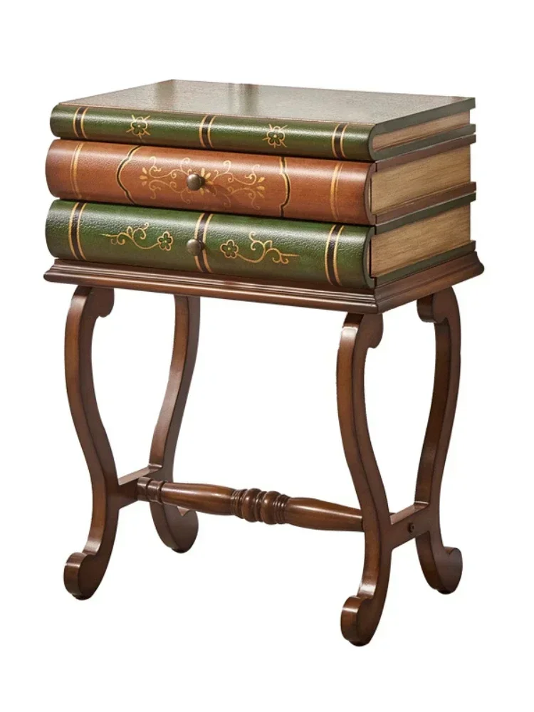 Vintage Painted Sofa Corner Table, Small Coffee Table with Two Drawers
Vintage Painted Sofa Corner Table, Small Coffee Table with Two Drawers