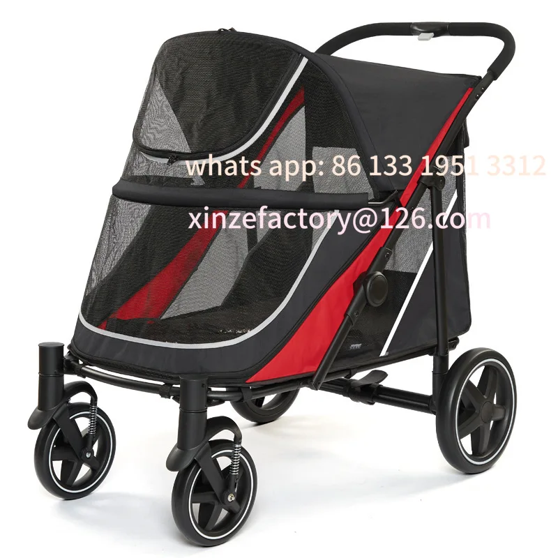 Lightweight medium and large pet cart Foldable dog cart Cat transportation Push four-wheeler
Lightweight medium and large pet cart Foldable dog cart Cat transportation Push four-wheeler