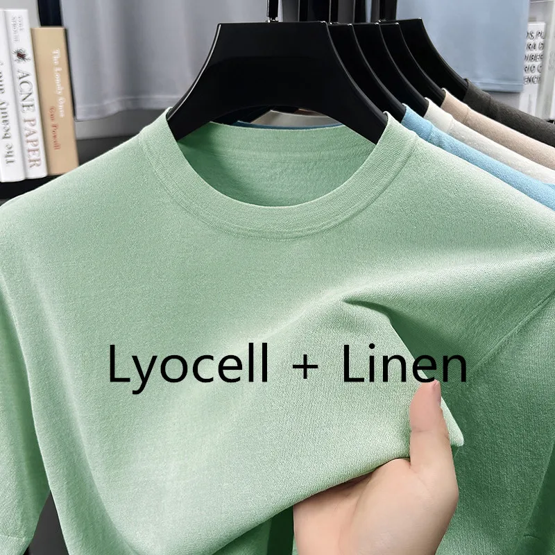 Linen Breathable Knitting t-shirt 2026 Summer Classic Solid Knit Tops Lyocell Short Sleeve Knitwear Pullover Clothes
Linen Breathable Knitting t-shirt 2026 Summer Classic Solid Knit Tops Lyocell Short Sleeve Knitwear Pullover Clothes