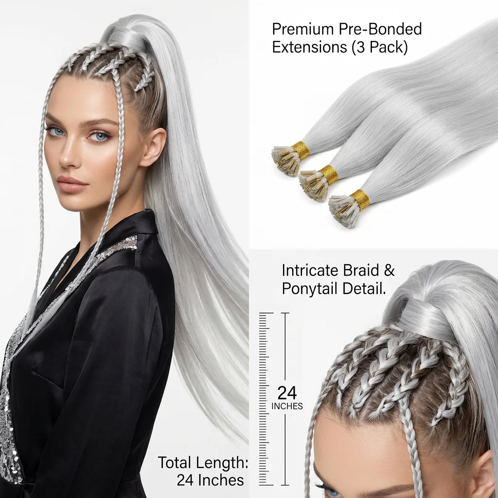 1 Bundles 24 Inch Silver Braiding Hair, Pre-Treated Weft Ends, for Fashion, Costume, and Face-Framing Hairstyles synthetic
1 Bundles 24 Inch Silver Braiding Hair, Pre-Treated Weft Ends, for Fashion, Costume, and Face-Framing Hairstyles synthetic