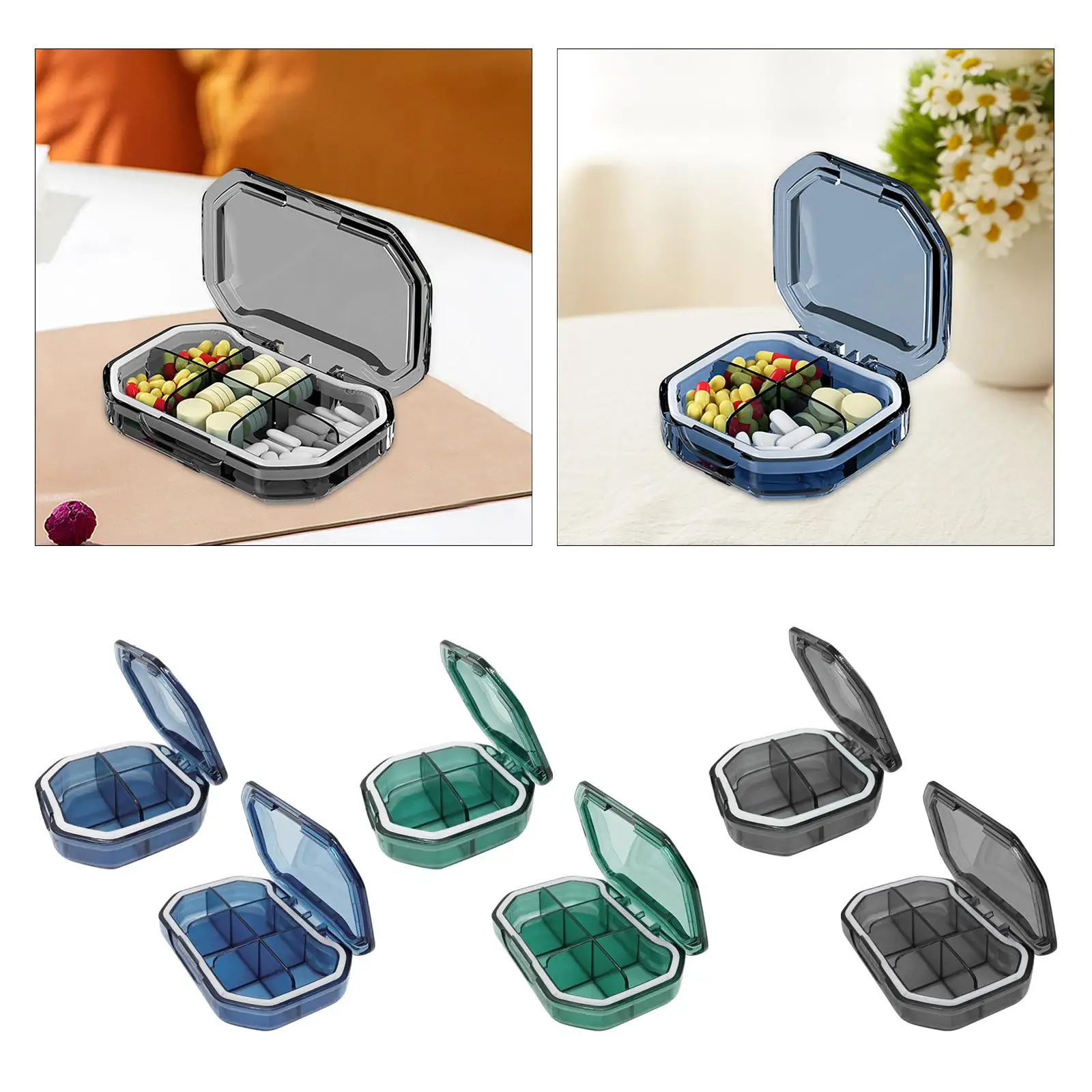 Pill Holder Small Pill Container Waterproof with Divider Lightweight Daily Pill Case Pill Box for Bag Pocket Purse
Pill Holder Small Pill Container Waterproof with Divider Lightweight Daily Pill Case Pill Box for Bag Pocket Purse
