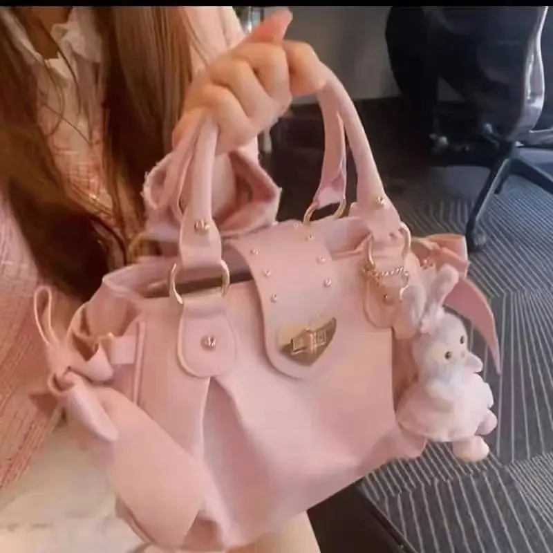 Bow Pink Hand Bag Purse Women Japanese Style Soft Casual Crossbody Bag Ladies Sweet Cute Large Capacity Shoulder Bags
Bow Pink Hand Bag Purse Women Japanese Style Soft Casual Crossbody Bag Ladies Sweet Cute Large Capacity Shoulder Bags