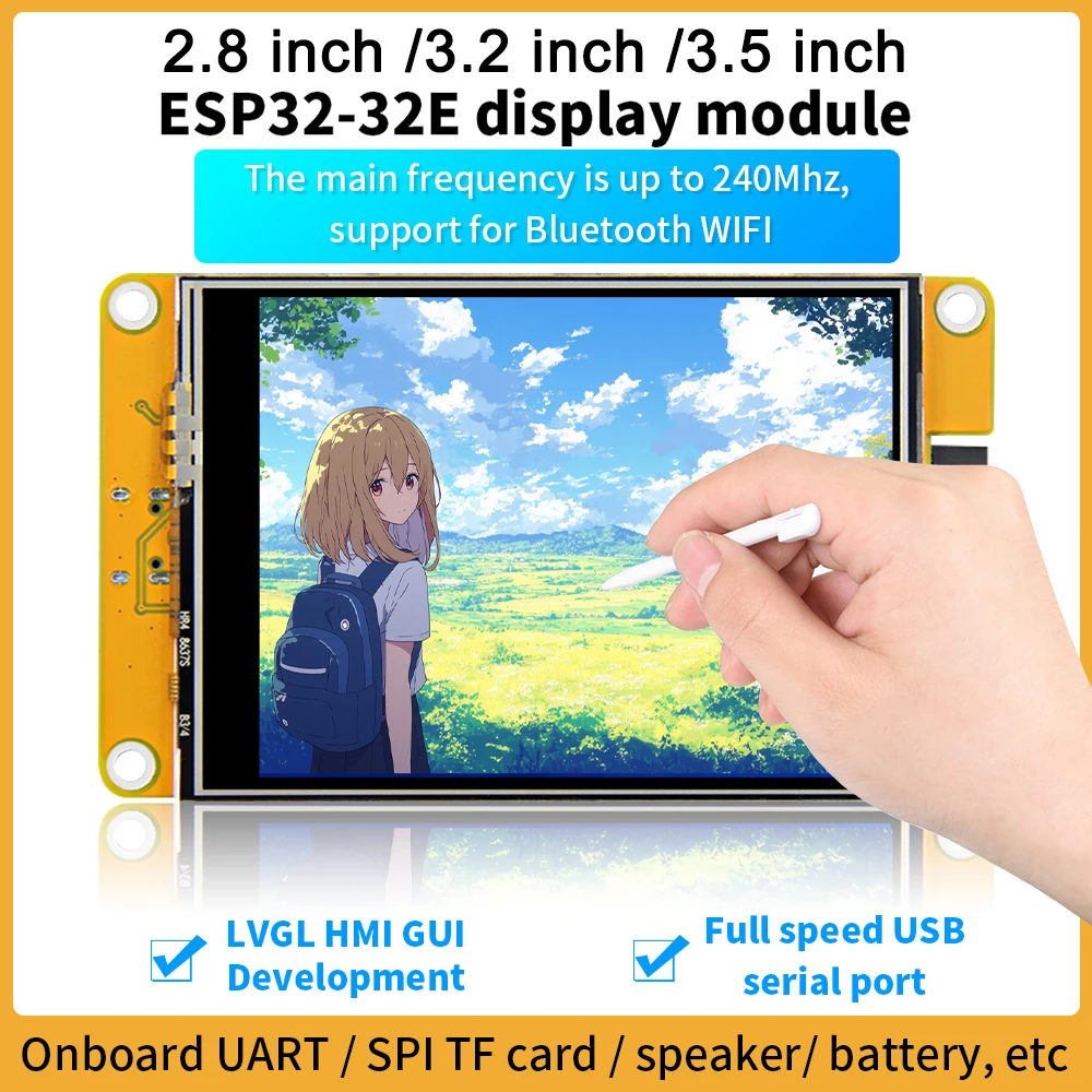 2.8 inch/3.2 inch/3.5 inch Touch TFT Panel XPT2046 Touch Driver 120 Degrees View Angle SPI Interface Module For ESP32-32E
2.8 inch/3.2 inch/3.5 inch Touch TFT Panel XPT2046 Touch Driver 120 Degrees View Angle SPI Interface Module For ESP32-32E
