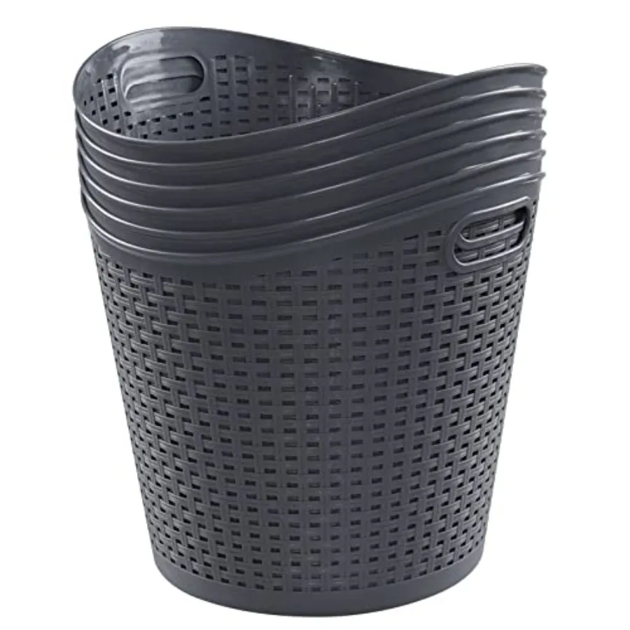 30 L Plastic Laundry Basket Pack of 6, Dirty Clothes Hamper for Laundry Room Bathroom Bedroom
30 L Plastic Laundry Basket Pack of 6, Dirty Clothes Hamper for Laundry Room Bathroom Bedroom