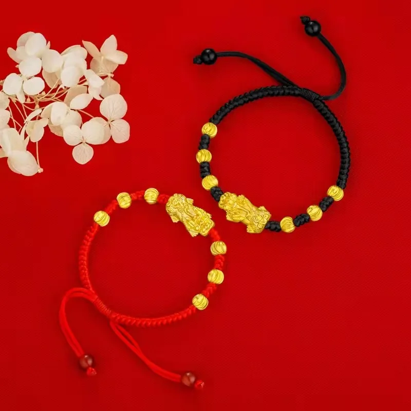 Preciousness 24K 9999 Pure Gold Gold brave bracelet bracelet handmade red rope lovers
Preciousness 24K 9999 Pure Gold Gold brave bracelet bracelet handmade red rope lovers