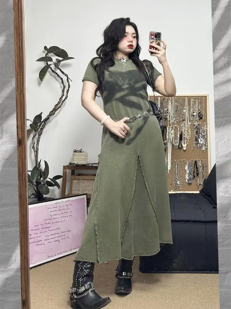 Plus Size Vintage Green Floral Dress /Women Summer New Slim Waist Long T-shirt/ Elegant Casual Boho Maxi Robe y2k korean clothes
Plus Size Vintage Green Floral Dress /Women Summer New Slim Waist Long T-shirt/ Elegant Casual Boho Maxi Robe y2k korean clothes