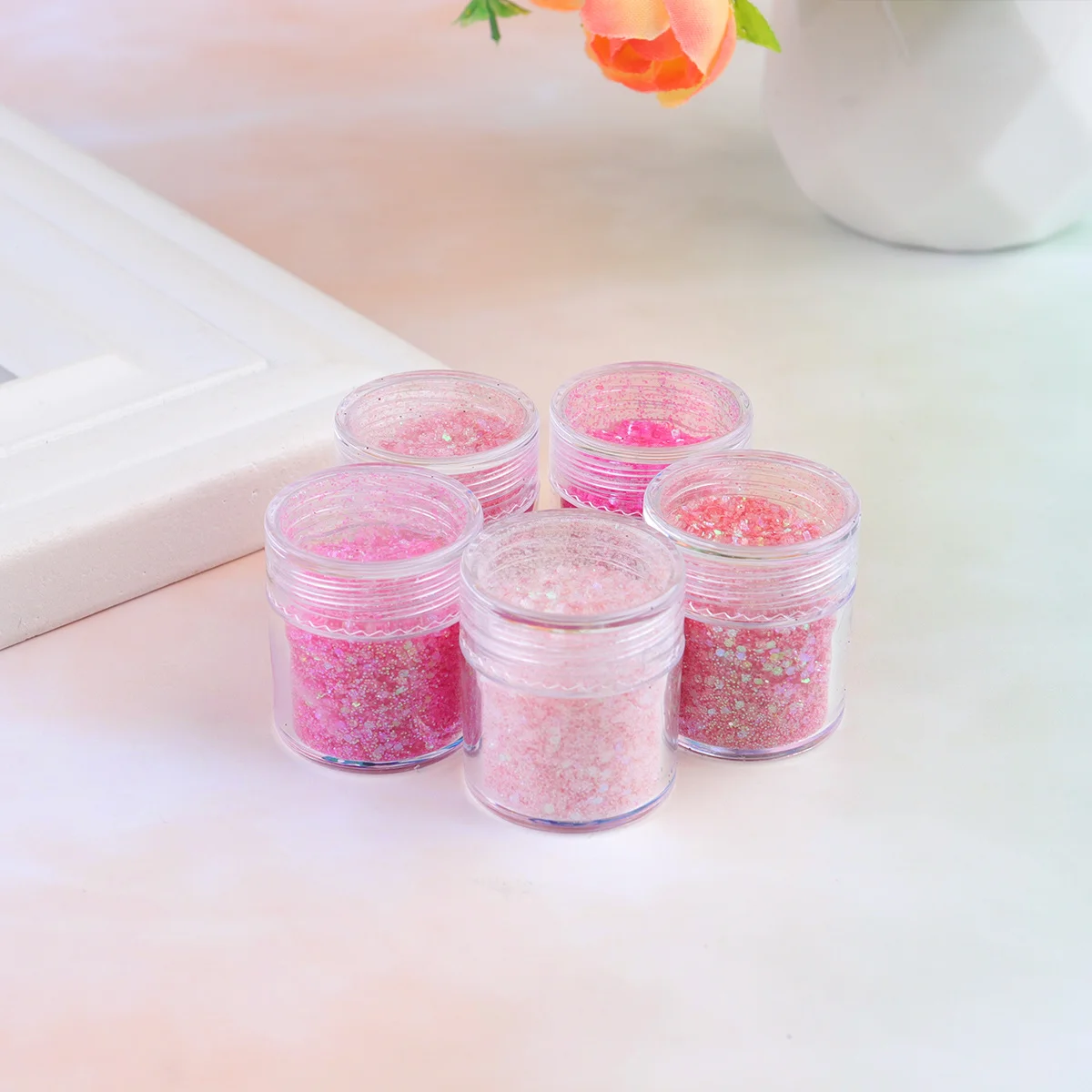 5Pcs Nail Glitter Powder Mixed 1mm 2mm 3mm Sequins Gradient Dipping Glossy Scrub Effect Shimmering Powder Nail Art
5Pcs Nail Glitter Powder Mixed 1mm 2mm 3mm Sequins Gradient Dipping Glossy Scrub Effect Shimmering Powder Nail Art