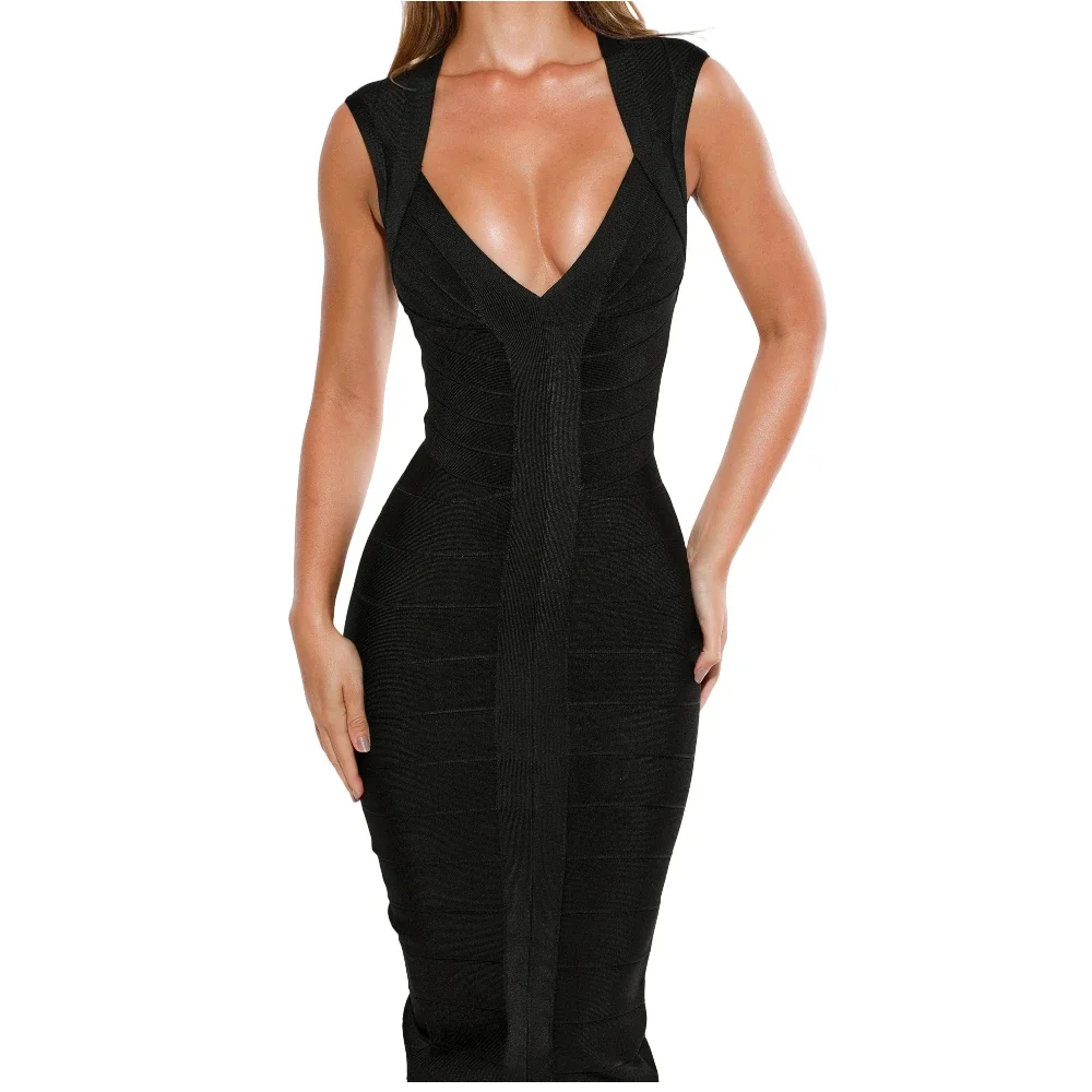 Sexy V Neck Bodycon Bandage Dress Women Elegant Luxury Midi Dresses For Birthday Evening Party Club Wedding Guest Gown 2026
Sexy V Neck Bodycon Bandage Dress Women Elegant Luxury Midi Dresses For Birthday Evening Party Club Wedding Guest Gown 2026
