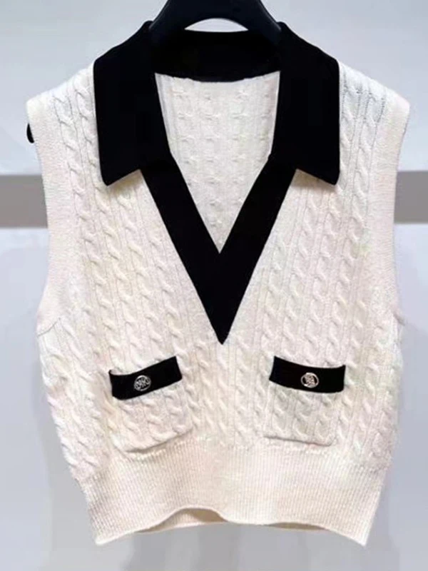 Versatile Girlfriend S Home Autumn Winter Vintage Color Blo V Ne Knitted Sweater Vest Svel Top Women's Faion
Versatile Girlfriend S Home Autumn Winter Vintage Color Blo V Ne Knitted Sweater Vest Svel Top Women's Faion