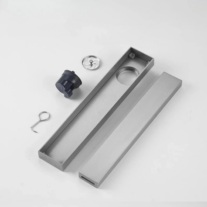 Bathroom 5.5cm wide floor drain can be embedded with ceramic tiles, shower room rectangular anti odor invisible floor drain
Bathroom 5.5cm wide floor drain can be embedded with ceramic tiles, shower room rectangular anti odor invisible floor drain
