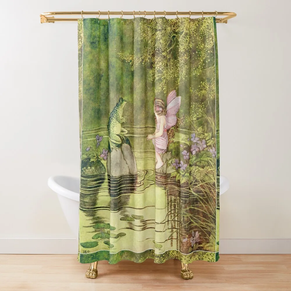 Frogs and Fairies, Fairy Vintage Artwork Shower Curtain For Bathroom Shower Shower Set Curtain
Frogs and Fairies, Fairy Vintage Artwork Shower Curtain For Bathroom Shower Shower Set Curtain