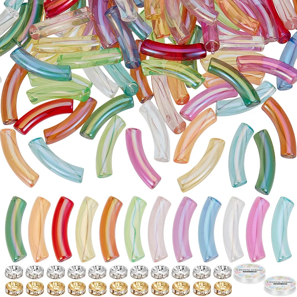 DIY Acrylic Tube Brass Rhinestone Beads Jewelry Making Kits Mixed Color Beads: 8~33x8~10x3.5~8mm Hole: 1.6~2mm 240pcs
DIY Acrylic Tube Brass Rhinestone Beads Jewelry Making Kits Mixed Color Beads: 8~33x8~10x3.5~8mm Hole: 1.6~2mm 240pcs