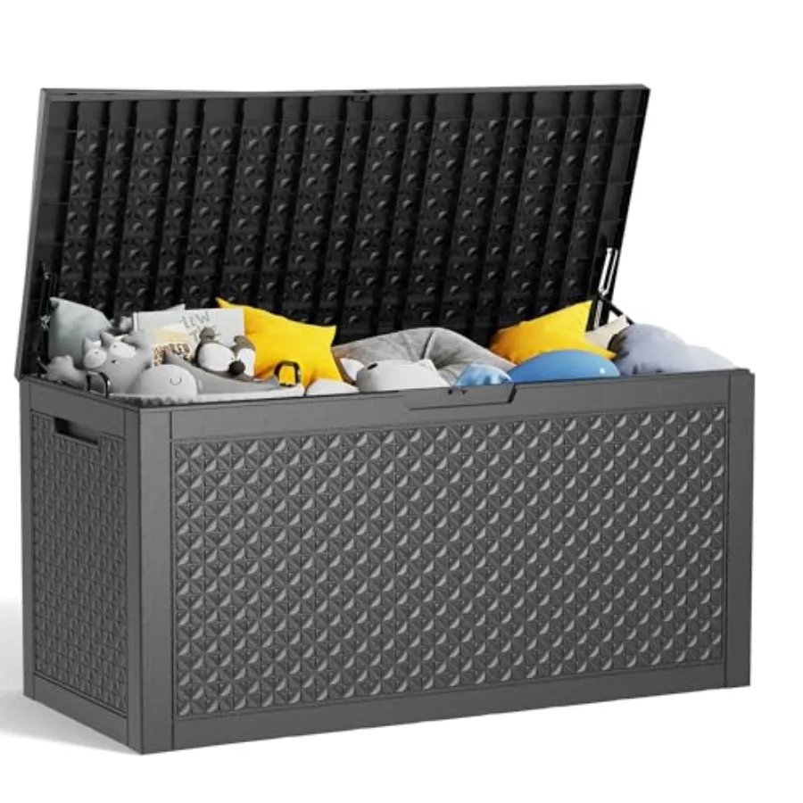 100 Gallon Waterproof Outdoor Storage Box, Resin Deck Box, Lockable Outside Storage Box Container for Patio Furniure, Garden, P
100 Gallon Waterproof Outdoor Storage Box, Resin Deck Box, Lockable Outside Storage Box Container for Patio Furniure, Garden, P