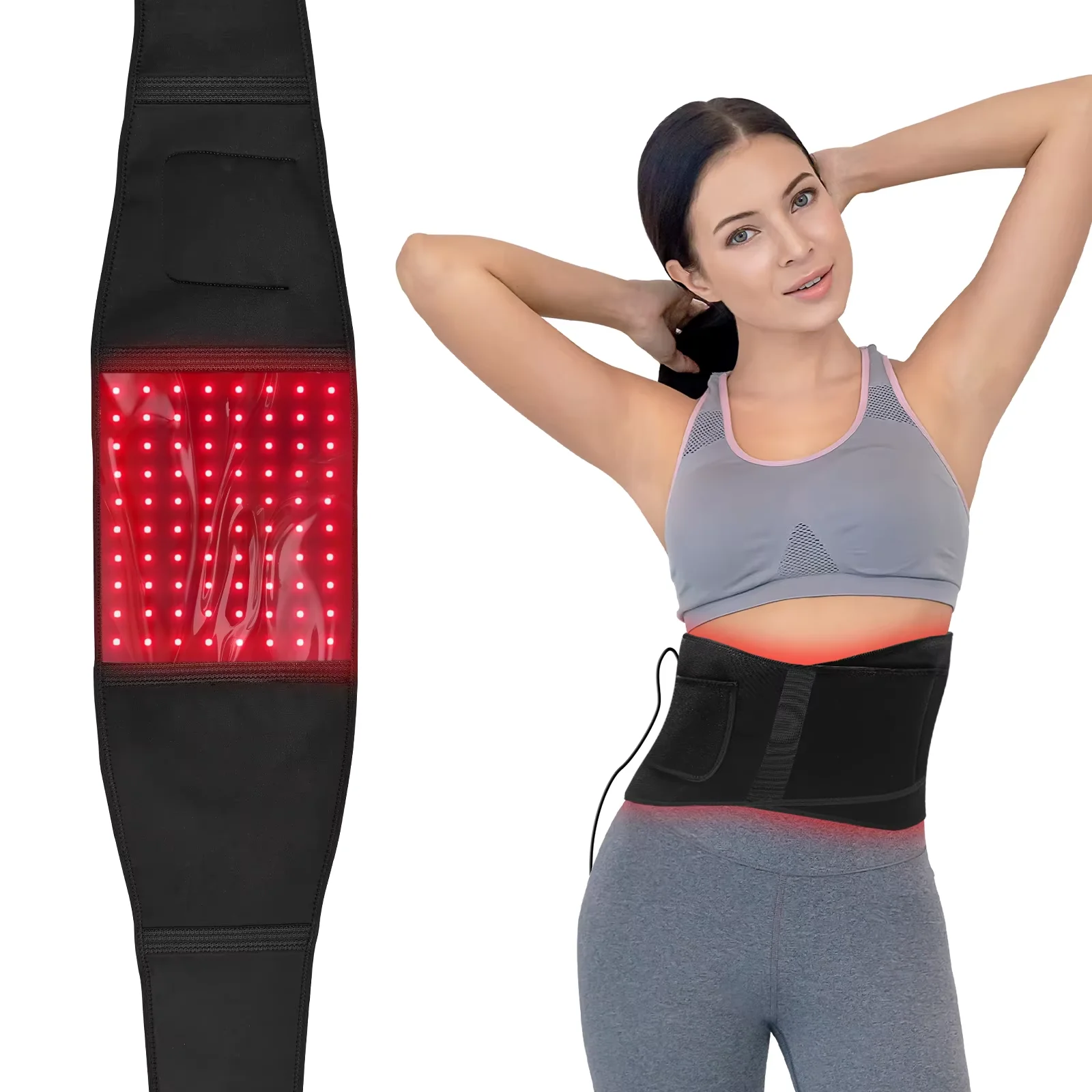 Wireless Rechargeable Infrared Led Red Light Therapy Belt Wrap for Pain Relief
Wireless Rechargeable Infrared Led Red Light Therapy Belt Wrap for Pain Relief
