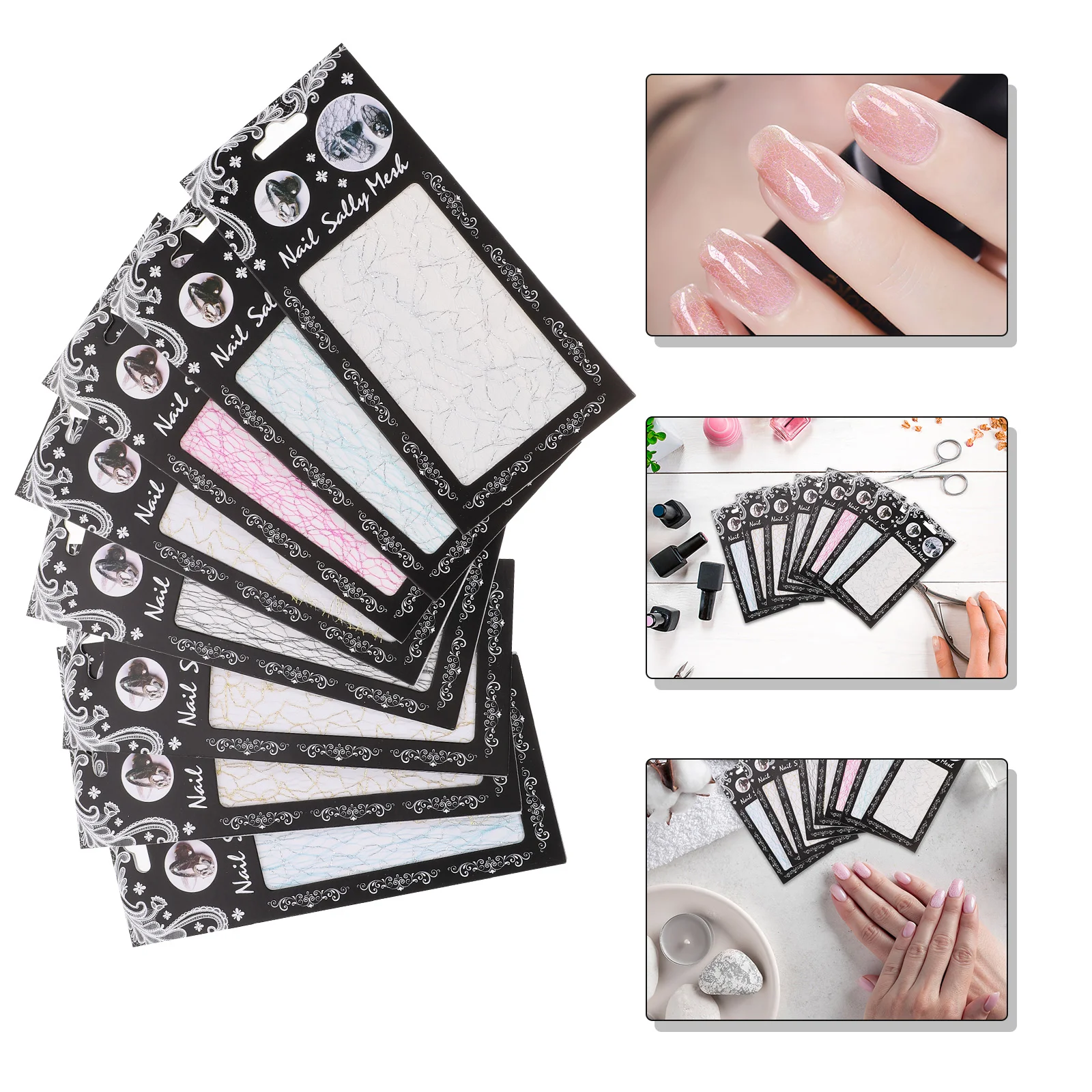 Nail Mesh Stickers Set Delicate Exquisite Manicure Nail Stickers Nail Tips Decals for Women Girls Ladies
Nail Mesh Stickers Set Delicate Exquisite Manicure Nail Stickers Nail Tips Decals for Women Girls Ladies